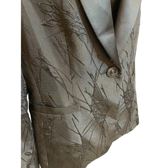 MIX by Tahari ASL Black Textured Shiny Single Button Blazer Sz 10 - Picture 3 of 12